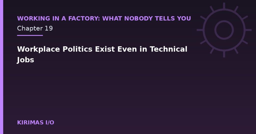 Workplace Politics Exist Even in Technical Jobs