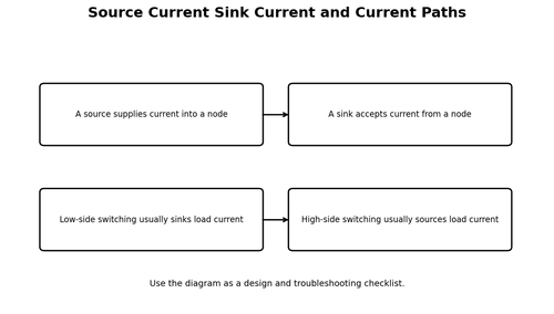 Source Current Sink Current and Current Paths