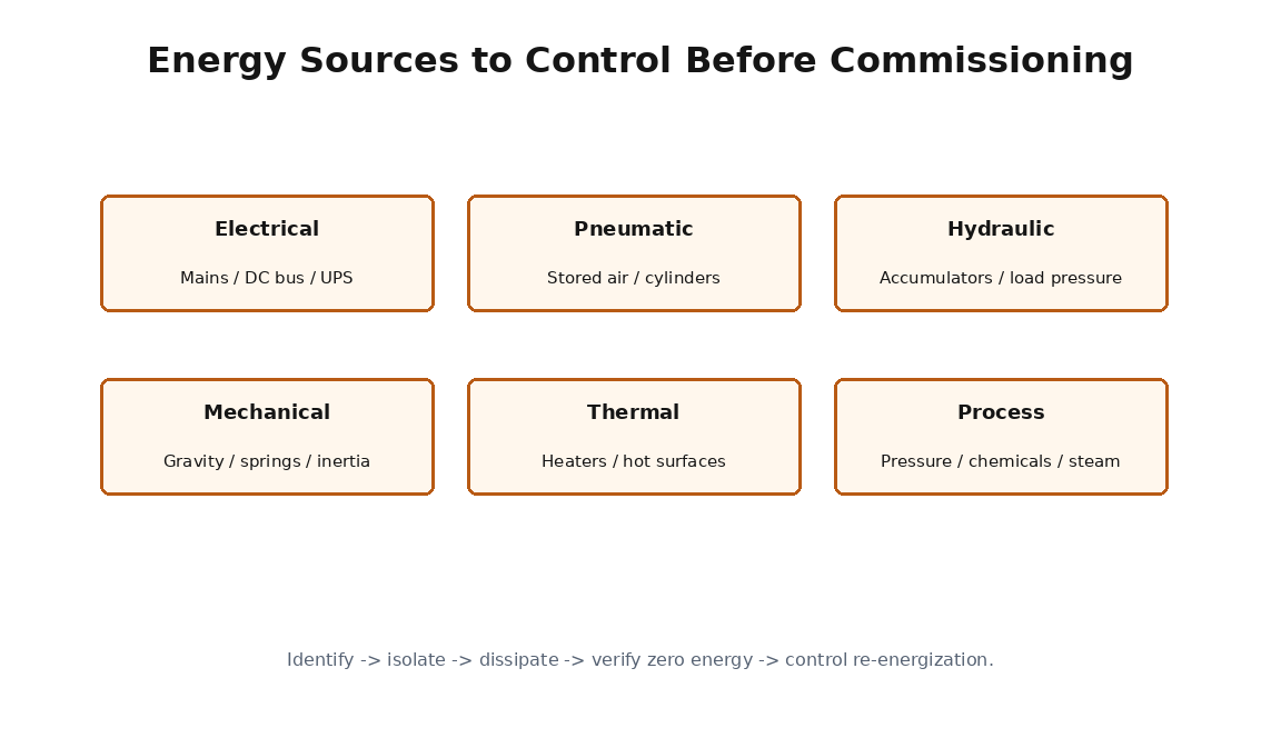 Simplified commissioning training diagram for Startup Readiness Reviews