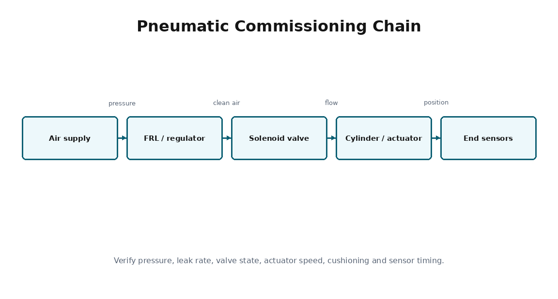 Simplified commissioning training diagram for Pneumatic Commissioning