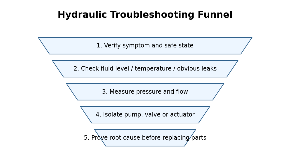 Simplified hydraulic training diagram for Separating Pump, Valve and Actuator Faults