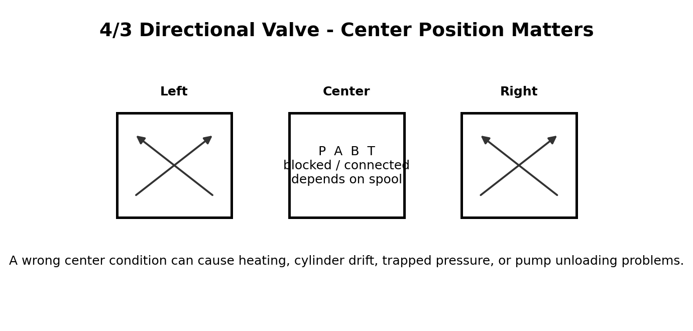 Simplified hydraulic training diagram for Directional Control Valves and Sticking Spools